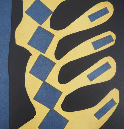 Henri MATISSE : Decoupage sur fond bleu - Lithographie signée