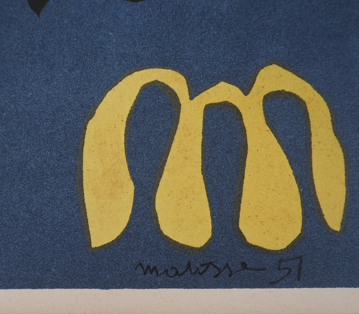 Henri MATISSE : Decoupage sur fond bleu - Lithographie signée
