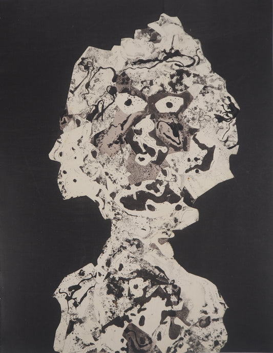 Jean DUBUFFET : Portrait - Pochoir signé