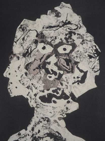 Jean DUBUFFET : Portrait - Pochoir signé