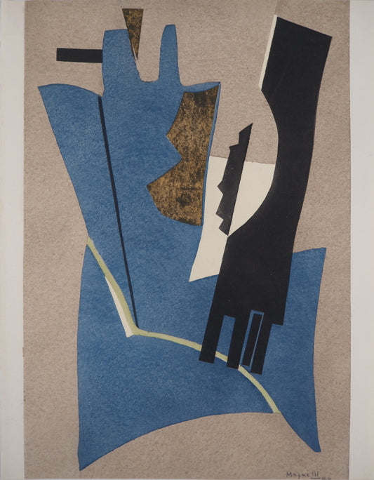 Alberto MAGNELLI : Composition abstraite - Lithographie signée