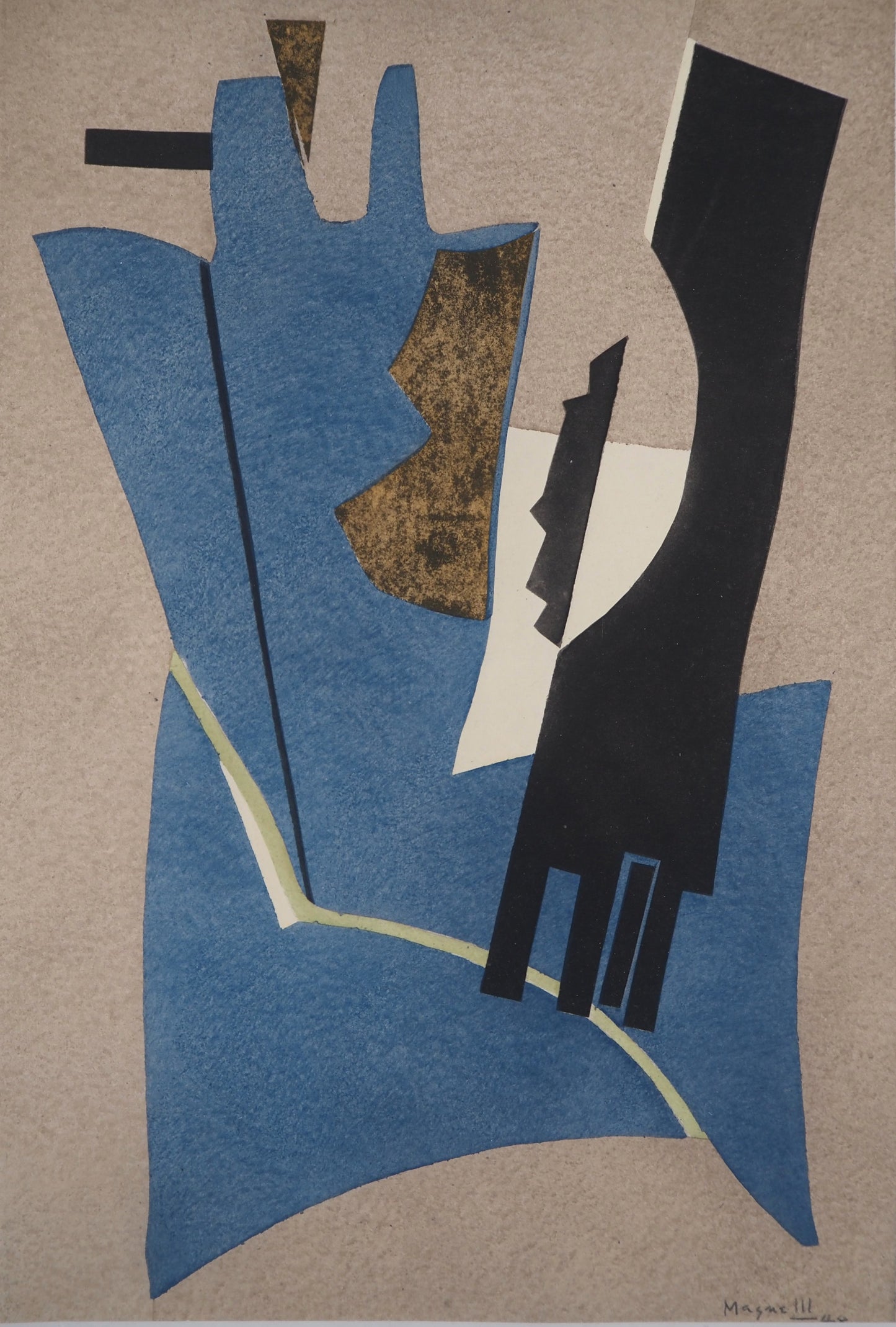 Alberto MAGNELLI : Composition abstraite - Lithographie signée