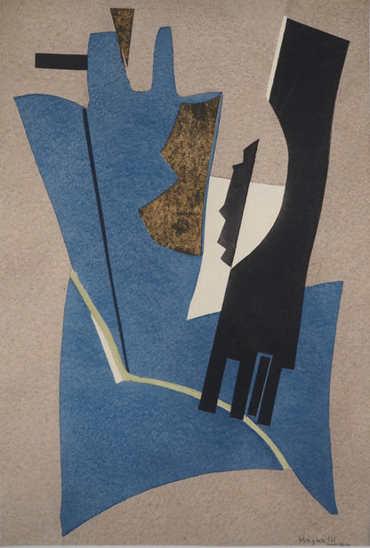 Alberto MAGNELLI : Composition abstraite - Lithographie signée