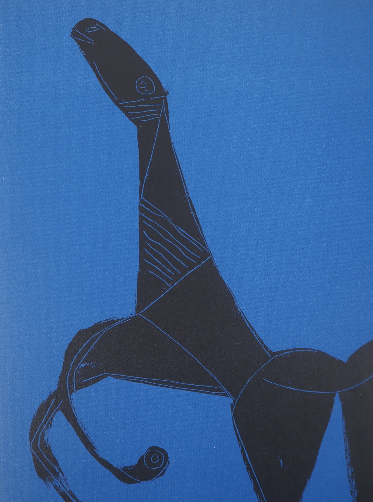 Marino MARINI : Le cheval noir - Lithographie originale signée