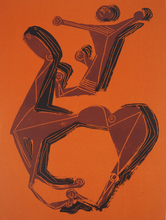 Marino MARINI : Le cheval et son cavalier - Lithographie originale