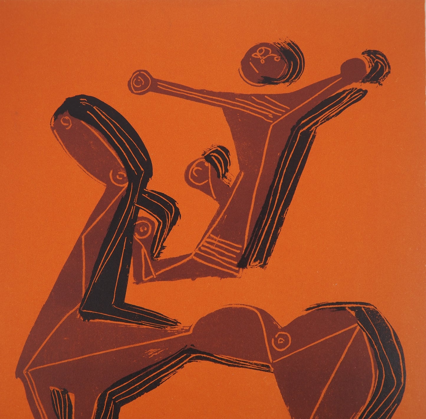 Marino MARINI : Le cheval et son cavalier - Lithographie originale