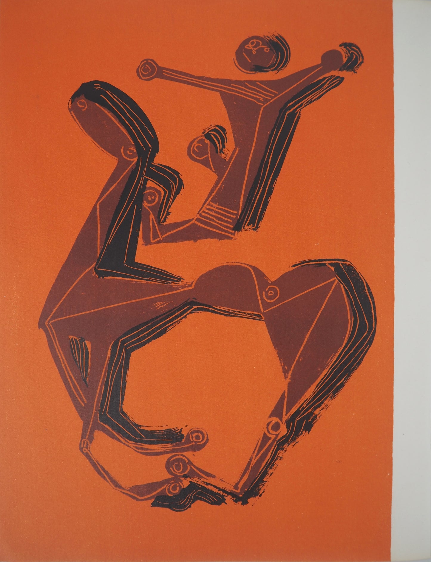 Marino MARINI : Le cheval et son cavalier - Lithographie originale