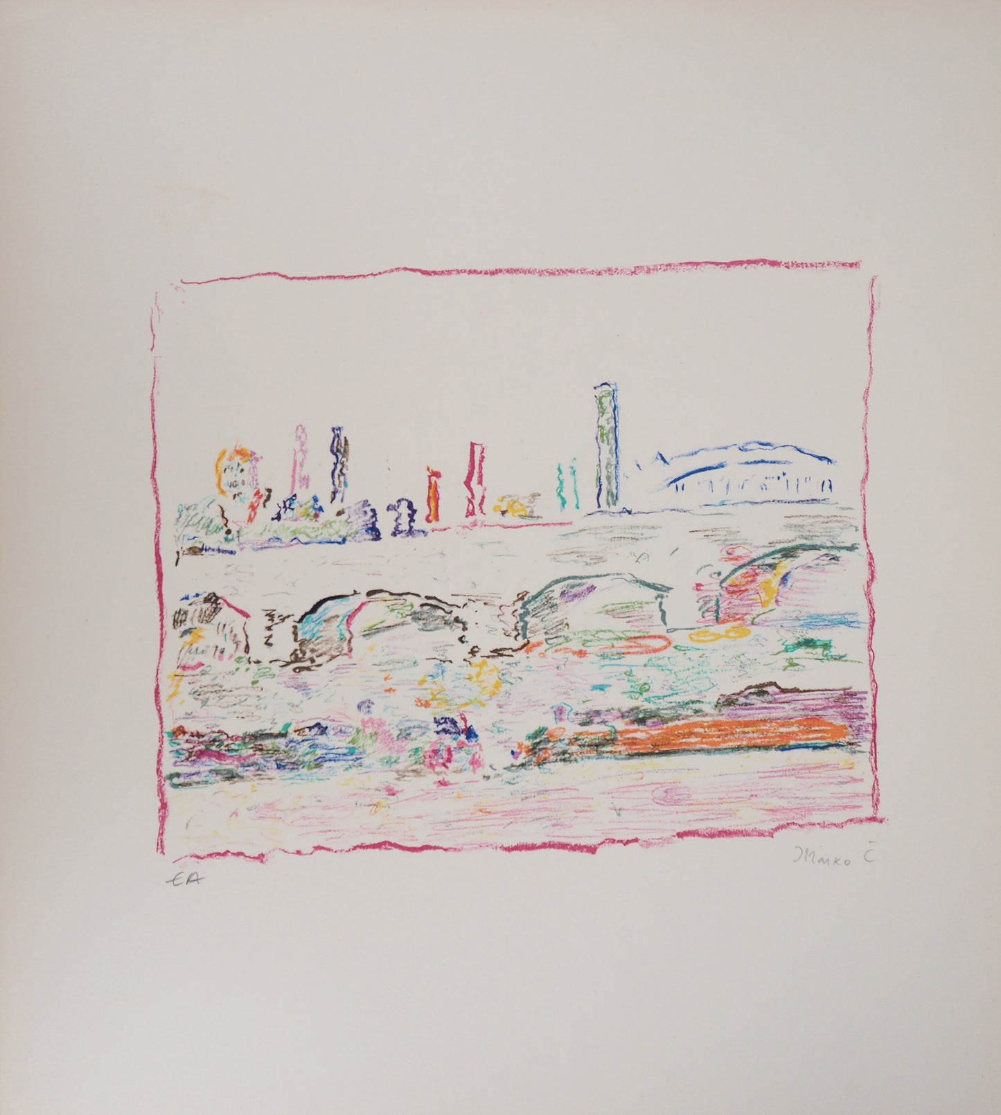 Marko CELEBONOVIC : Le Pont des Arts - Lithographie originale signée