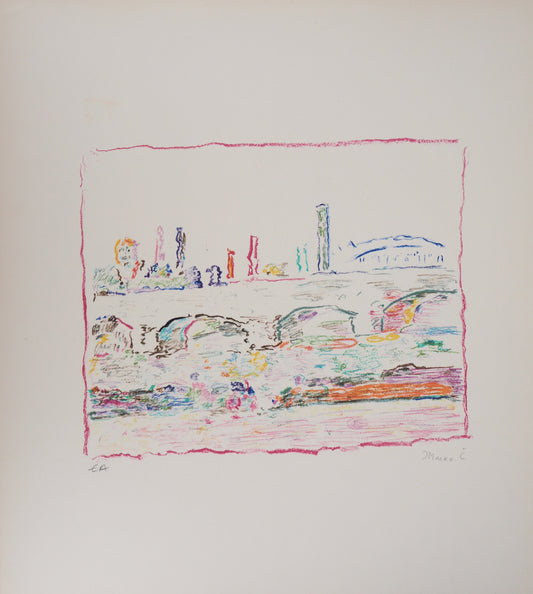 Marko CELEBONOVIC : Le Pont des Arts - Lithographie originale signée