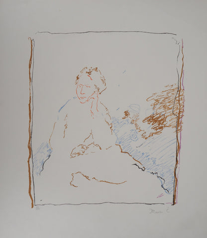 Marko CELEBONOVIC : Jeune fille pensive - Lithographie originale signée