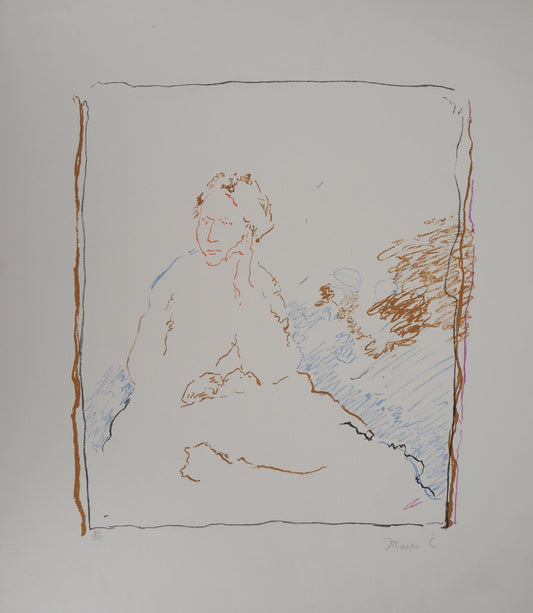 Marko CELEBONOVIC : Jeune fille pensive - Lithographie originale signée