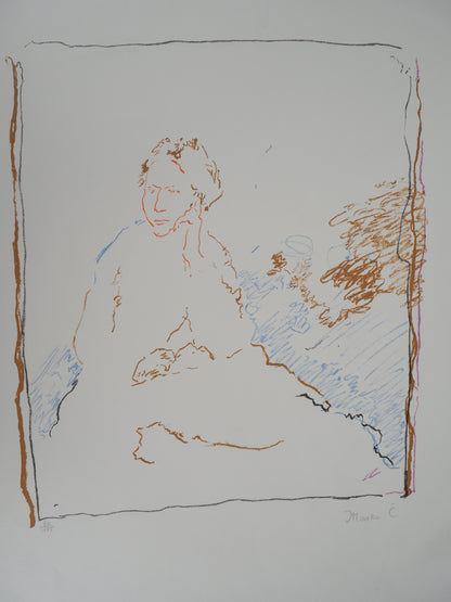 Marko CELEBONOVIC : Jeune fille pensive - Lithographie originale signée