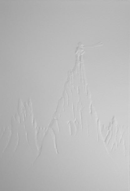 Antoine DE SAINT EXUPERY : Le petit prince sur la montagne - Gravure sur bois
