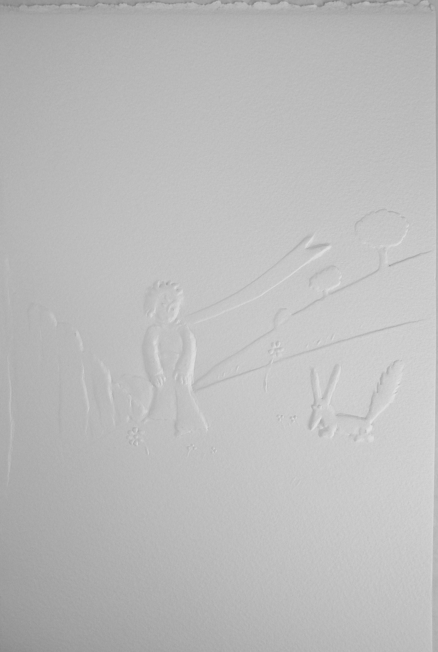Antoine DE SAINT EXUPERY : Le petit prince et le renard - Gravure sur bois