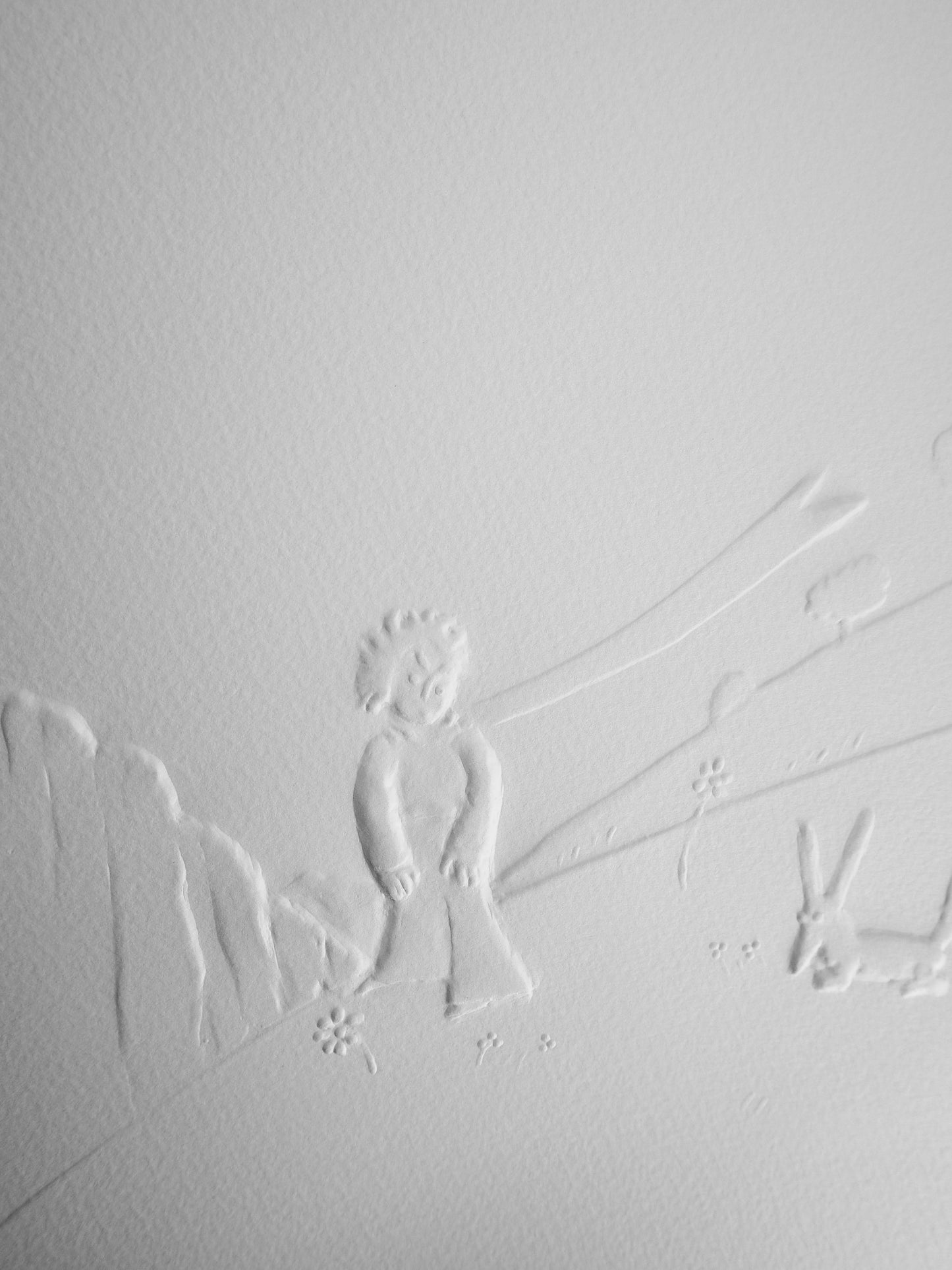 Antoine DE SAINT EXUPERY : Le petit prince et le renard - Gravure sur bois