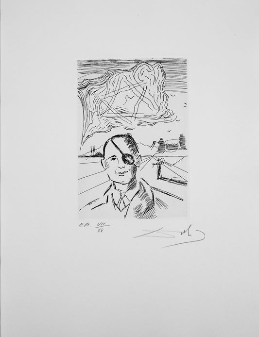 Salvador DALI : Moshe Dayan - Gravure originale signée