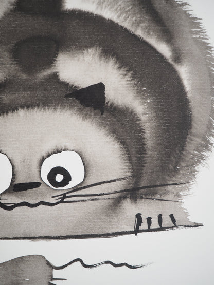 Laszlo TIBAY : Le chat et la souris - Dessin original signé