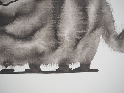 Laszlo TIBAY : Chat souriant - Dessin original signé