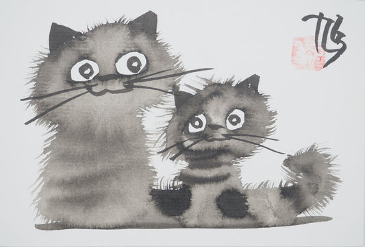 Laszlo TIBAY : Les copains - Dessin original signé