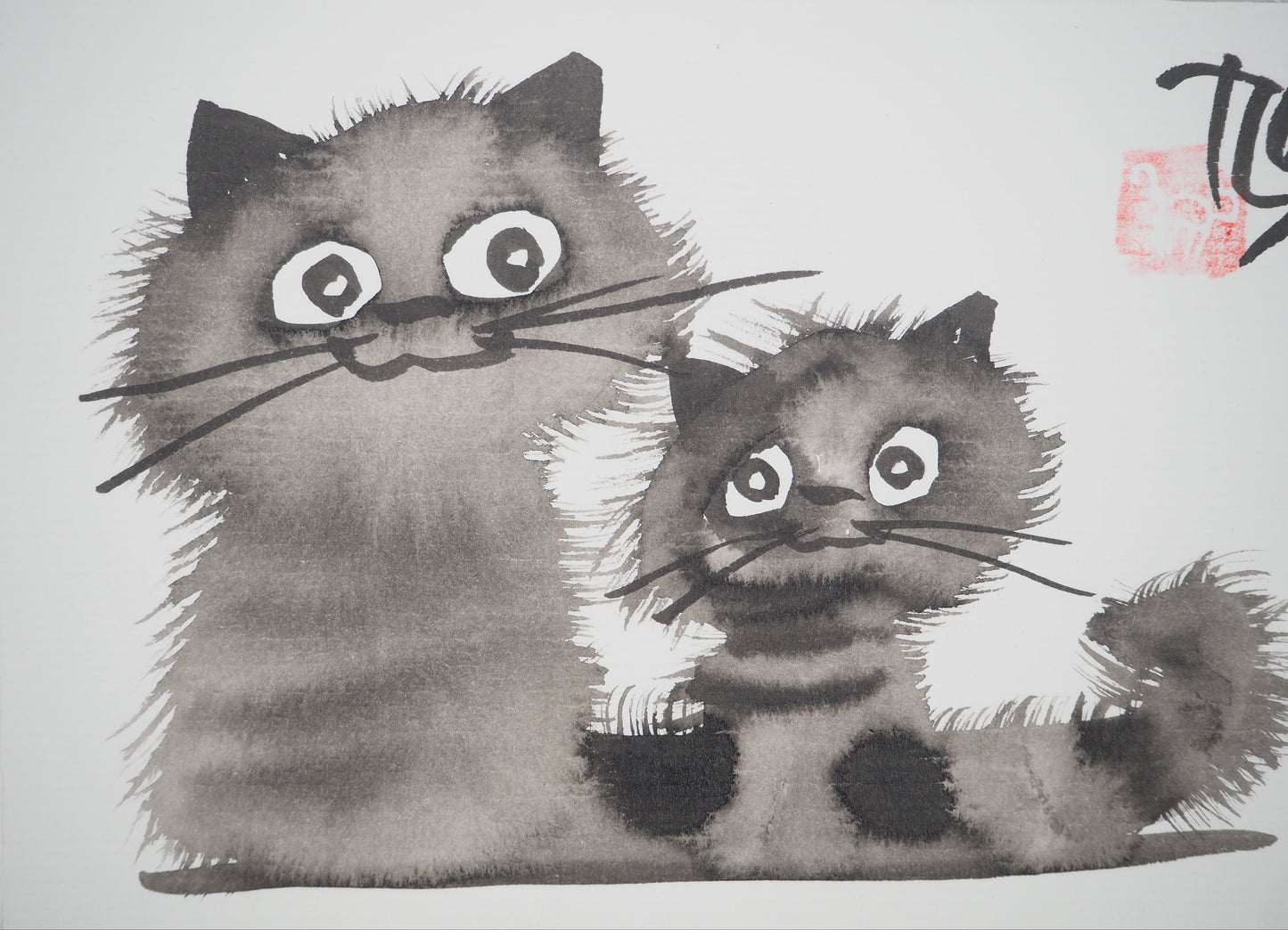 Laszlo TIBAY : Les copains - Dessin original signé