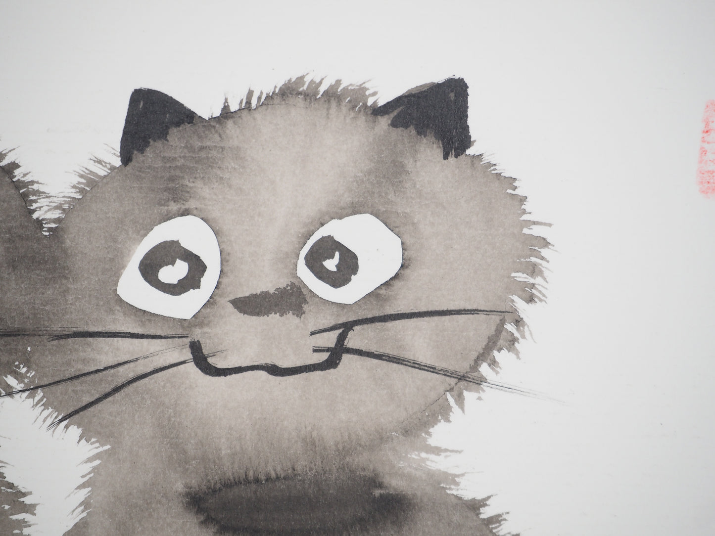 Laszlo TIBAY : Deux chatons heureux - Dessin original signé