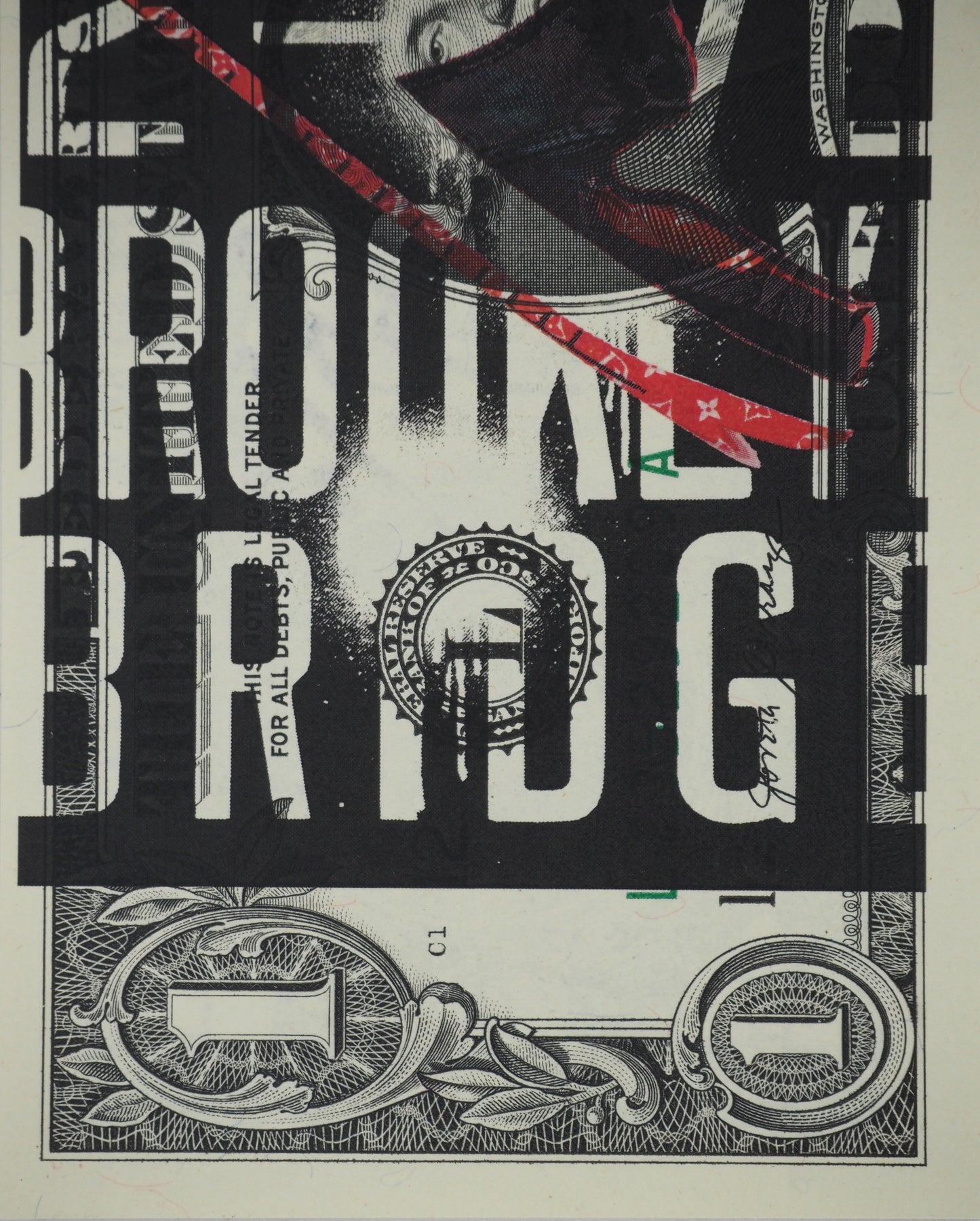 Death NYC : Red Air Jordan 1 LV in the background NYC subway - Sérigraphie originale signée