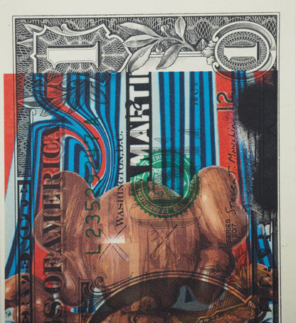 Death NYC : Wooden Kaws on Martini's background - Sérigraphie originale signée