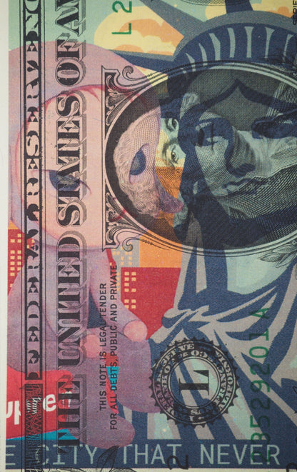 Death NYC : Baby Nara visits the Statue of Liberty - Sérigraphie originale signée