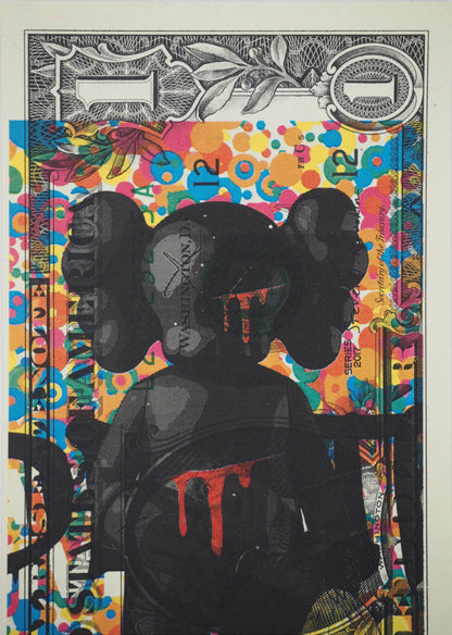 Death NYC : Black Kaws's bleeding with Murderer Nara - Sérigraphie originale signée