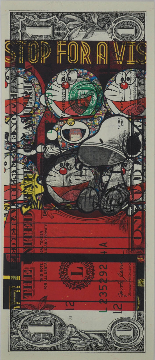 Death NYC : Snoopy and his friend Doreamon - Sérigraphie originale signée