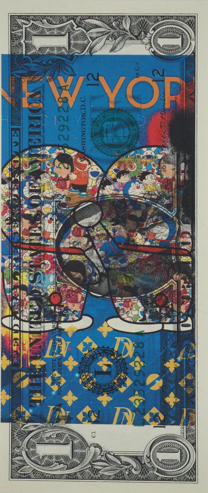 Death NYC : Doraemon in NY's background - Sérigraphie originale signée