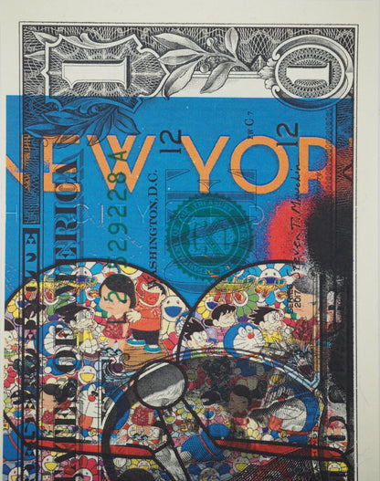 Death NYC : Doraemon in NY's background - Sérigraphie originale signée