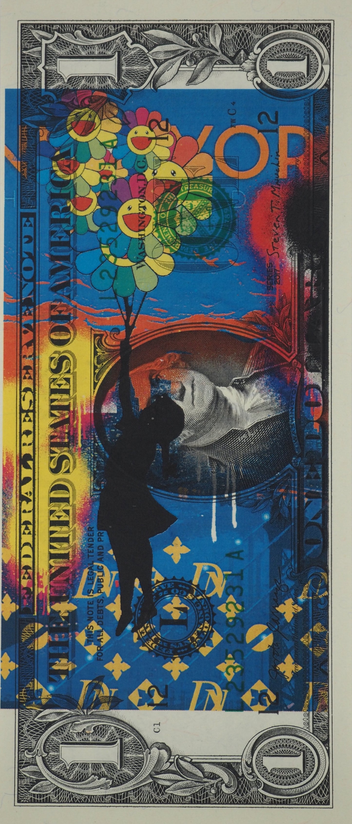 Death NYC : The Little Girl with the Murakami's Balloon  - Sérigraphie originale signée