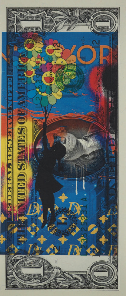 Death NYC : The Little Girl with the Murakami's Balloon  - Sérigraphie originale signée