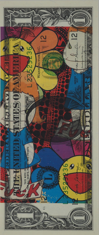 Death NYC : Red Kusama with Murakami flowers - Sérigraphie originale signée