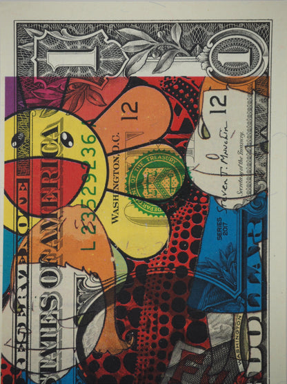 Death NYC : Red Kusama with Murakami flowers - Sérigraphie originale signée
