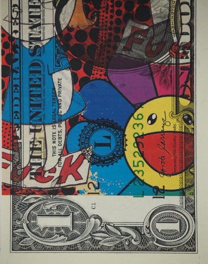 Death NYC : Red Kusama with Murakami flowers - Sérigraphie originale signée