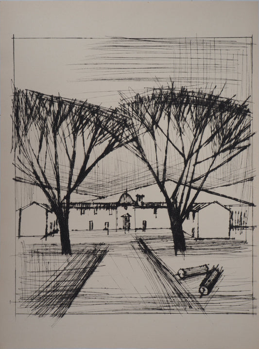 Bernard BUFFET : L'entrée du château - Gravure originale