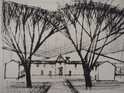 Bernard BUFFET : L'entrée du château - Gravure originale