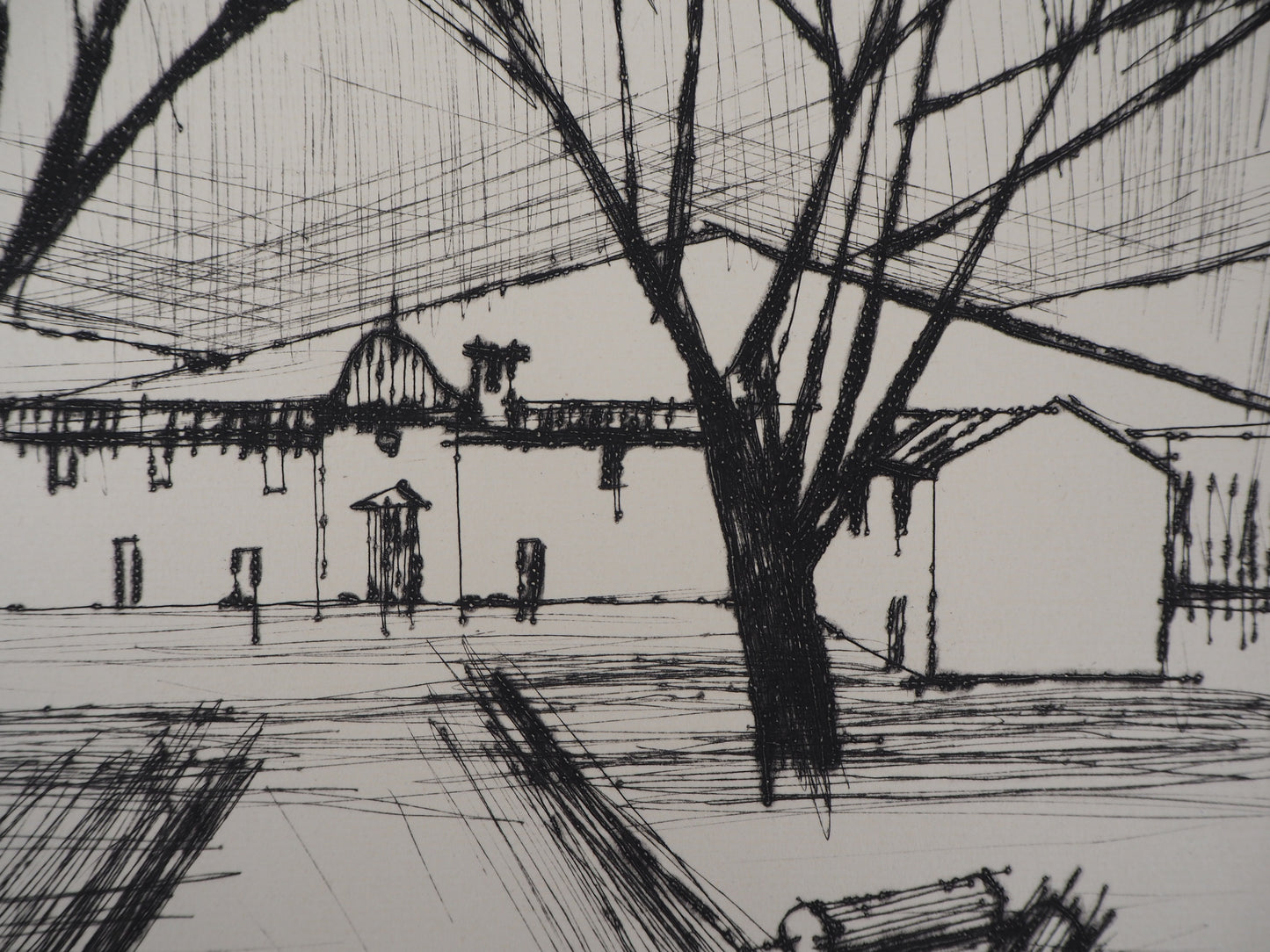 Bernard BUFFET : L'entrée du château - Gravure originale