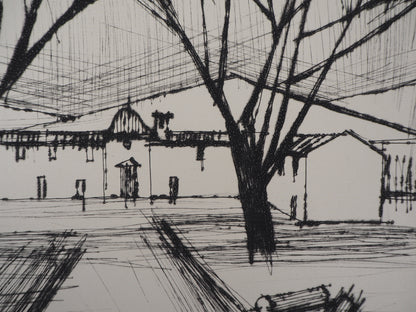 Bernard BUFFET : L'entrée du château - Gravure originale