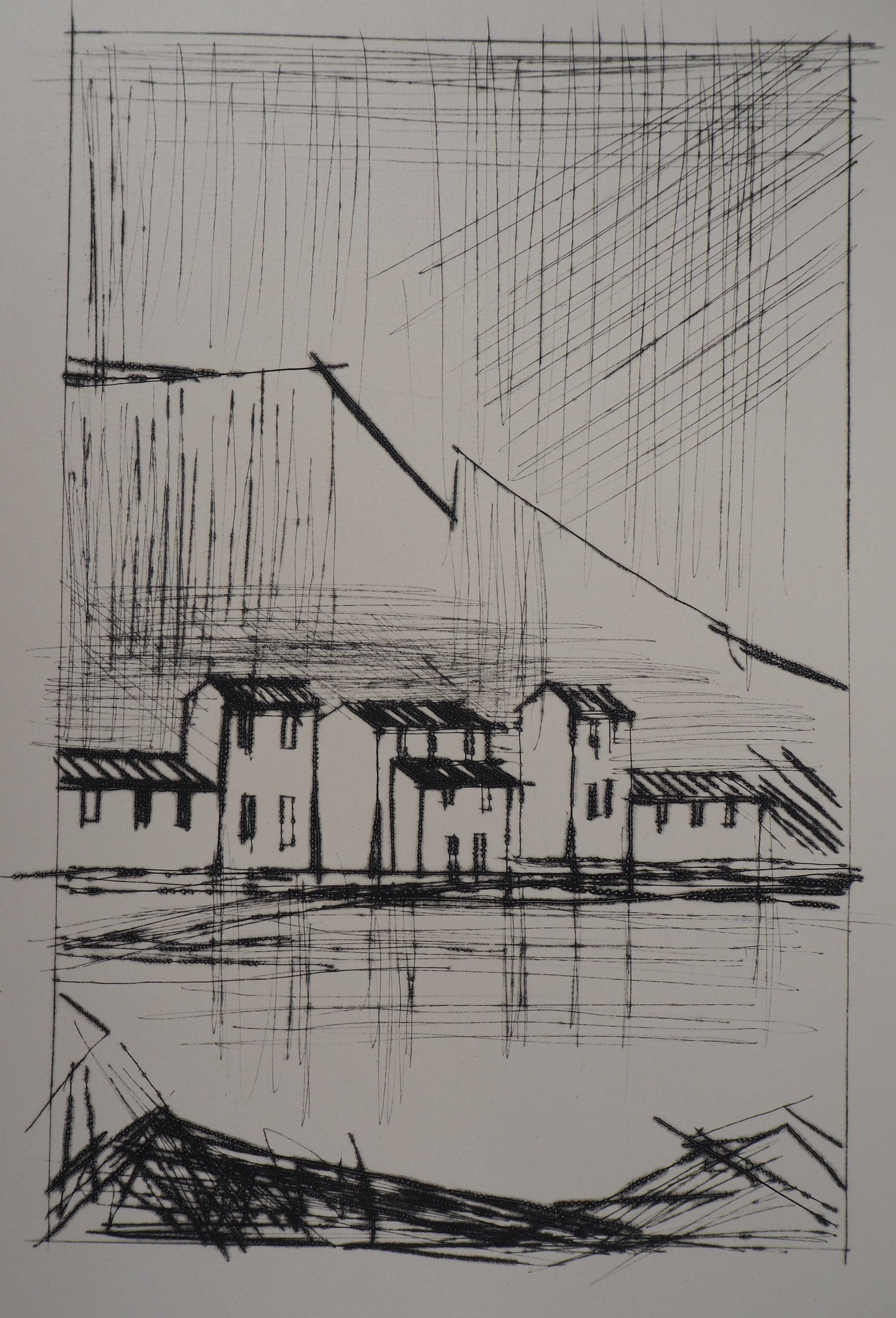 Bernard BUFFET : Côte amalfitaine (Naples)- Gravure originale