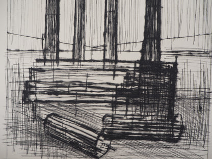 Bernard BUFFET : Temple en Ruine (Pompéi) - Gravure originale