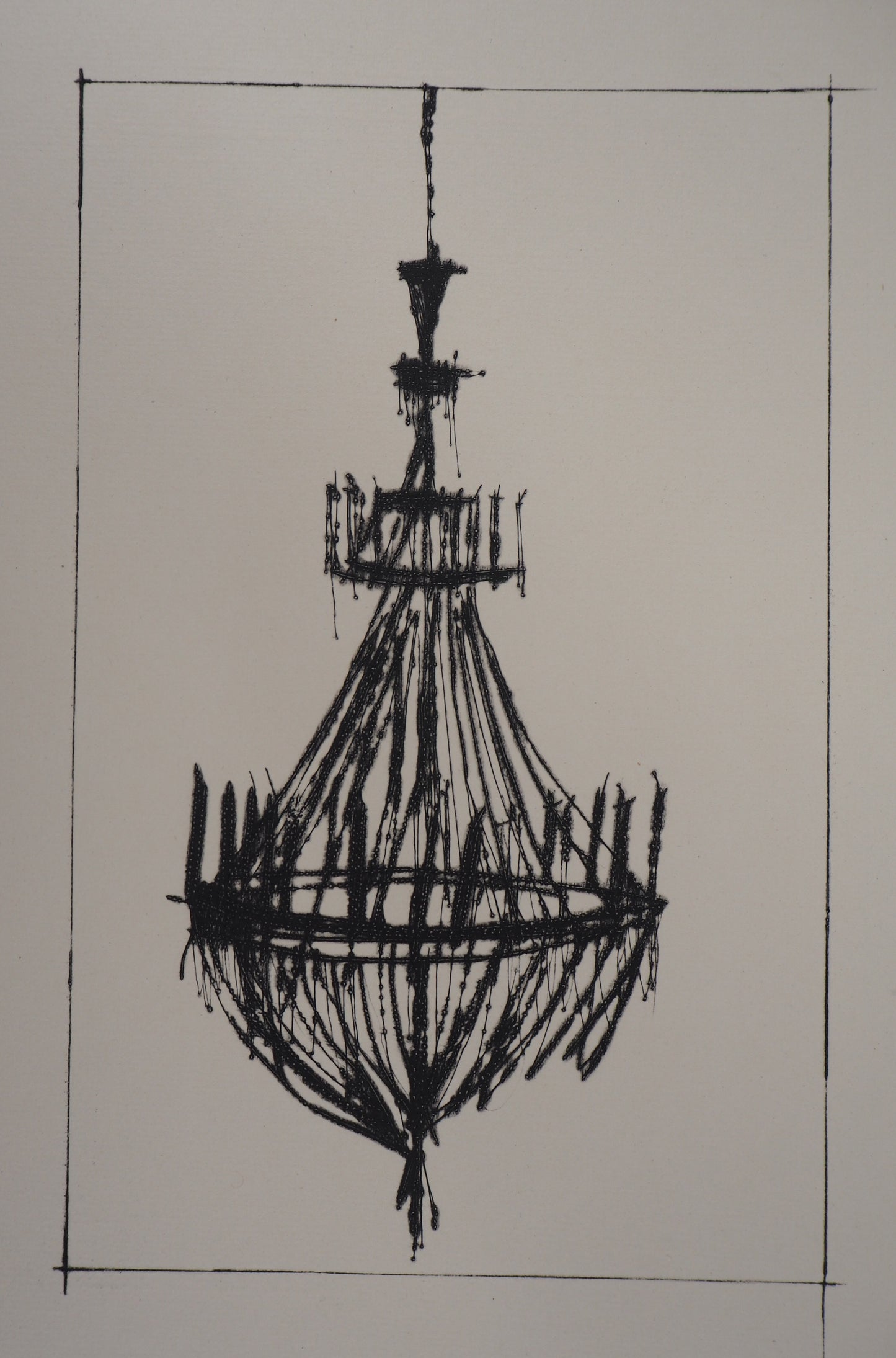 Bernard BUFFET : Le lustre - Gravure originale