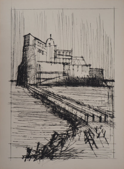 Bernard BUFFET : La forteresse - Gravure originale