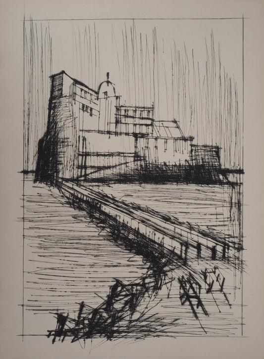 Bernard BUFFET : La forteresse - Gravure originale