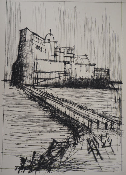 Bernard BUFFET : La forteresse - Gravure originale