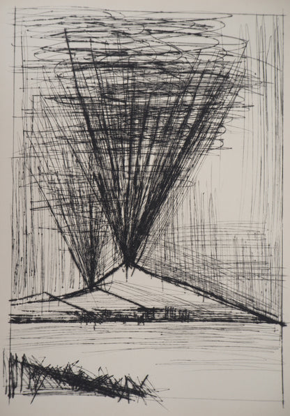Bernard BUFFET : L'éruption du Vésuve - Gravure originale