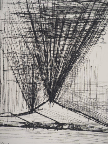 Bernard BUFFET : L'éruption du Vésuve - Gravure originale