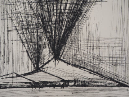 Bernard BUFFET : L'éruption du Vésuve - Gravure originale